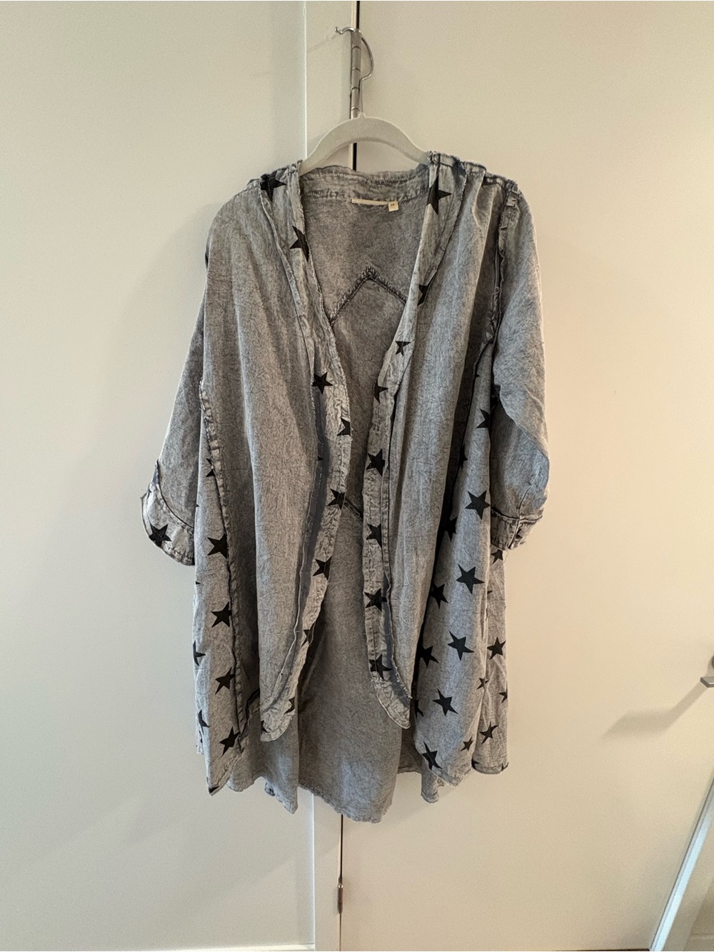 Handmade Star Print Open Cardigan/Duster